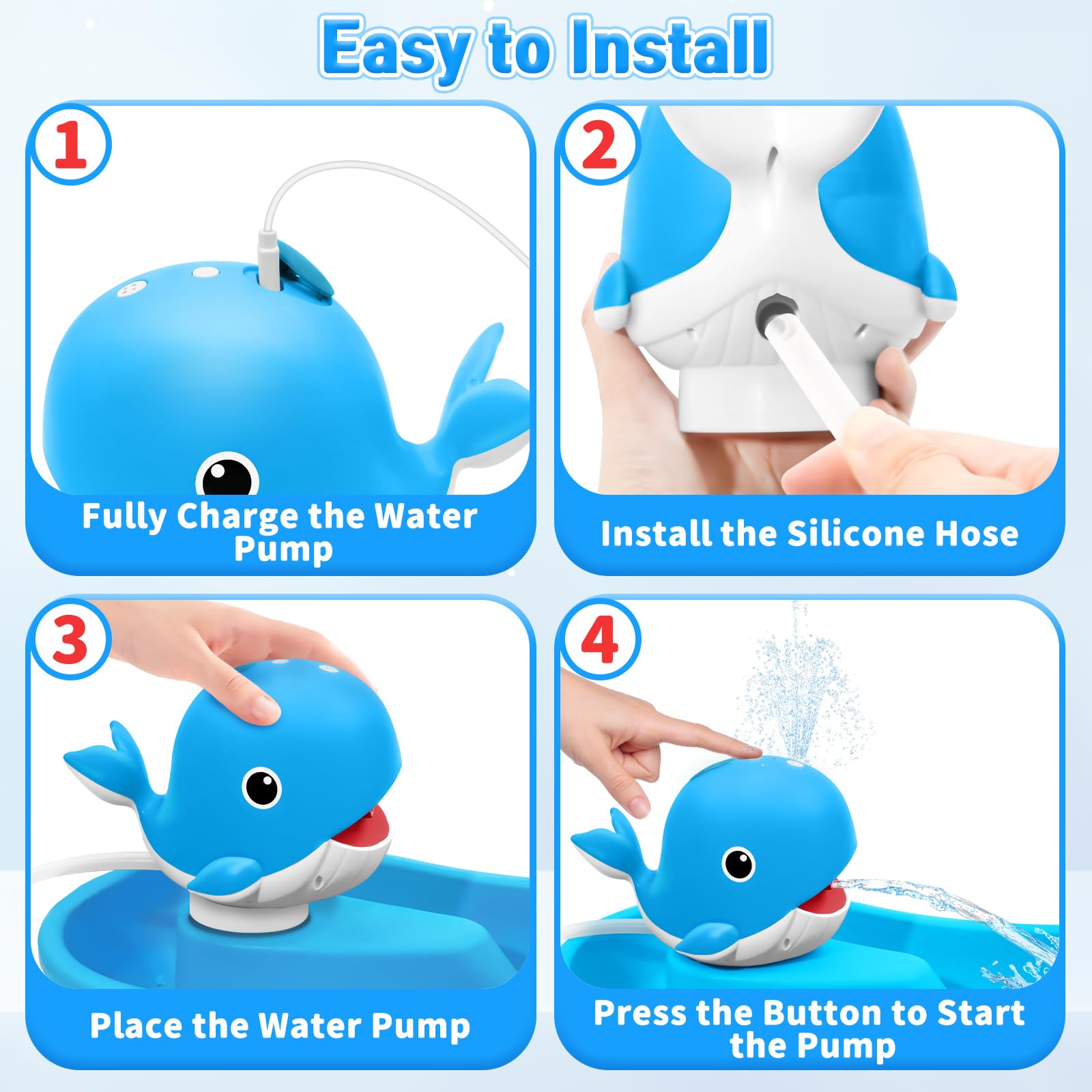 Infowush water table pump USB rechargeable feature