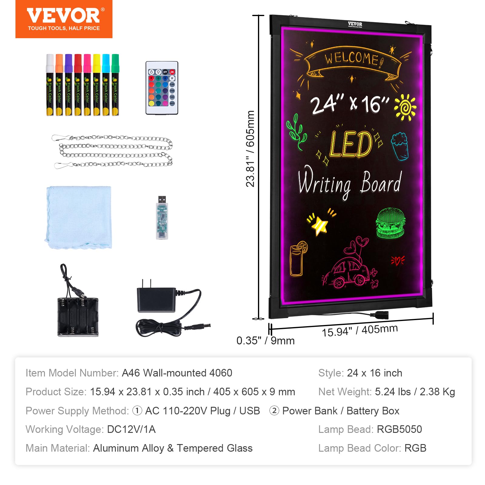 Infrared remote control for LED message board