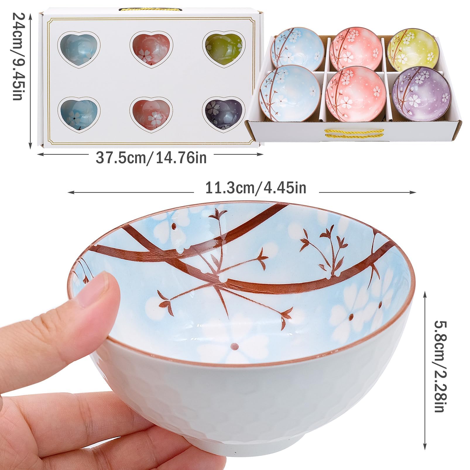 Six piece porcelain cereal bowls by inheming