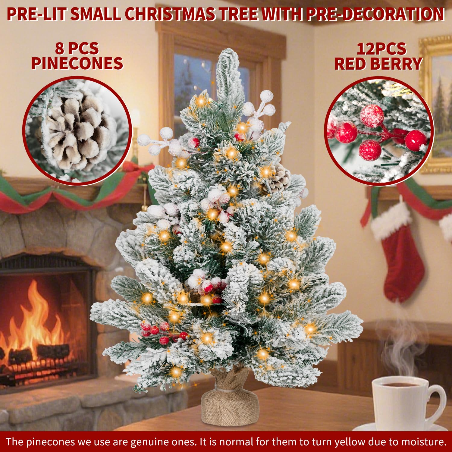 Compact artificial Christmas tree ready for decor