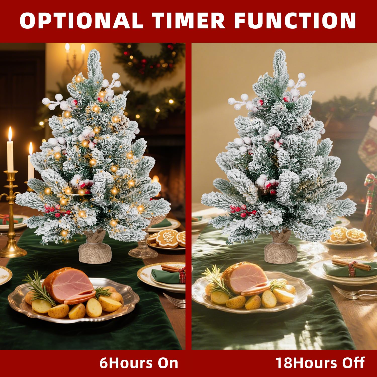 Tabletop Christmas tree with LED lights by ININ