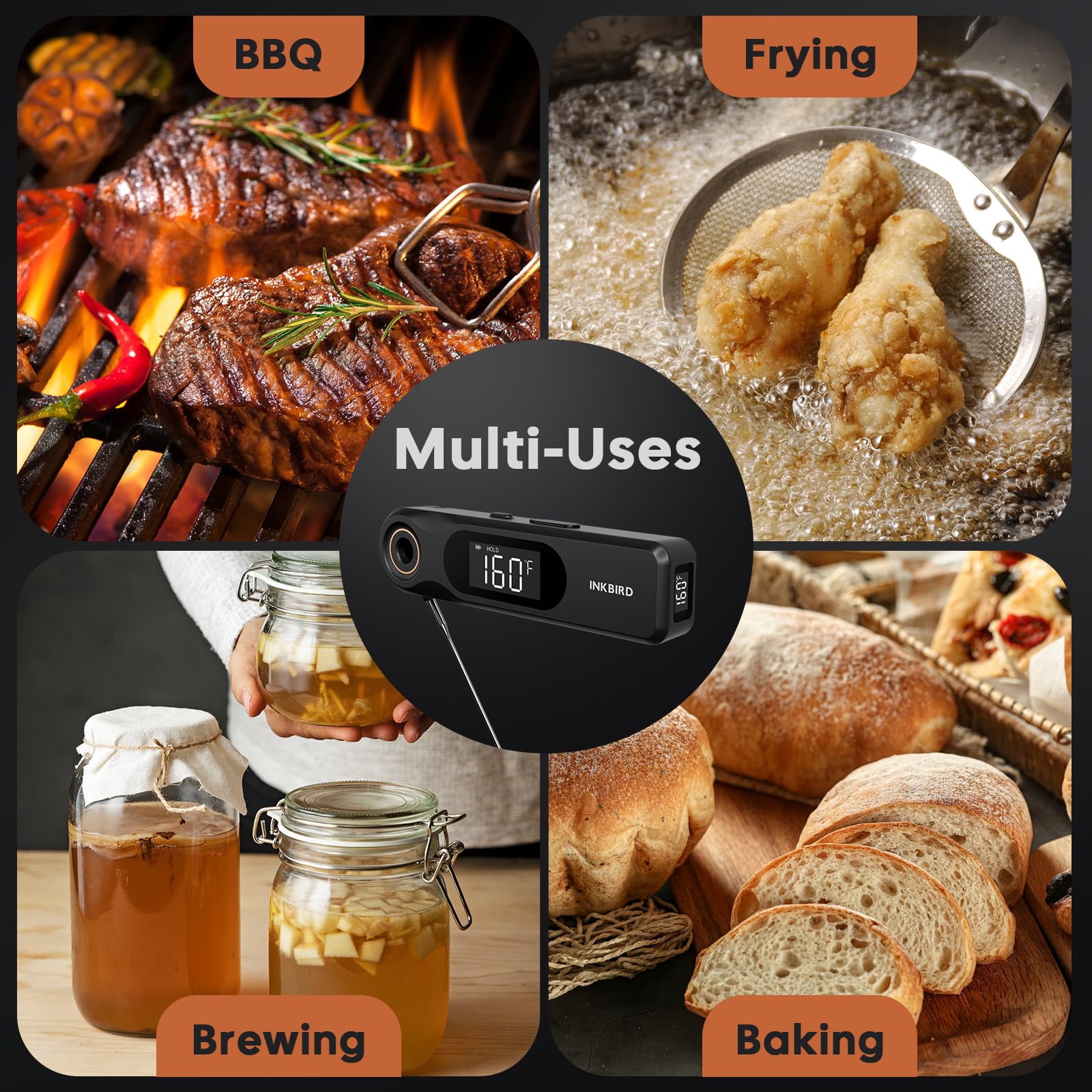 Gill Smoker branding alongside INKBIRD thermometer packaging image