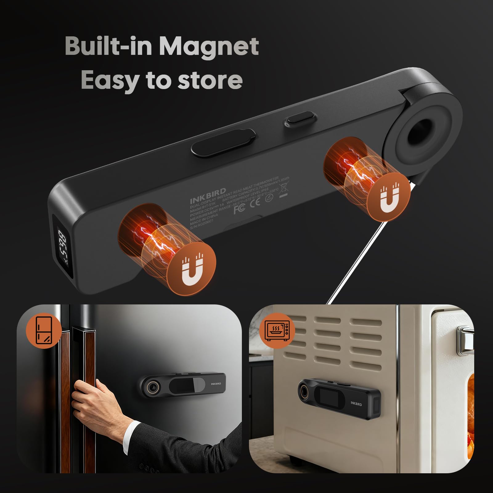 INKBIRD magnetic back clip for easy storage image