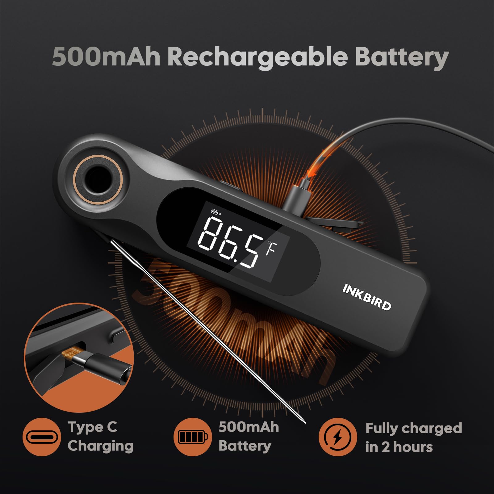 INKBIRD rechargeable battery powered thermometer image