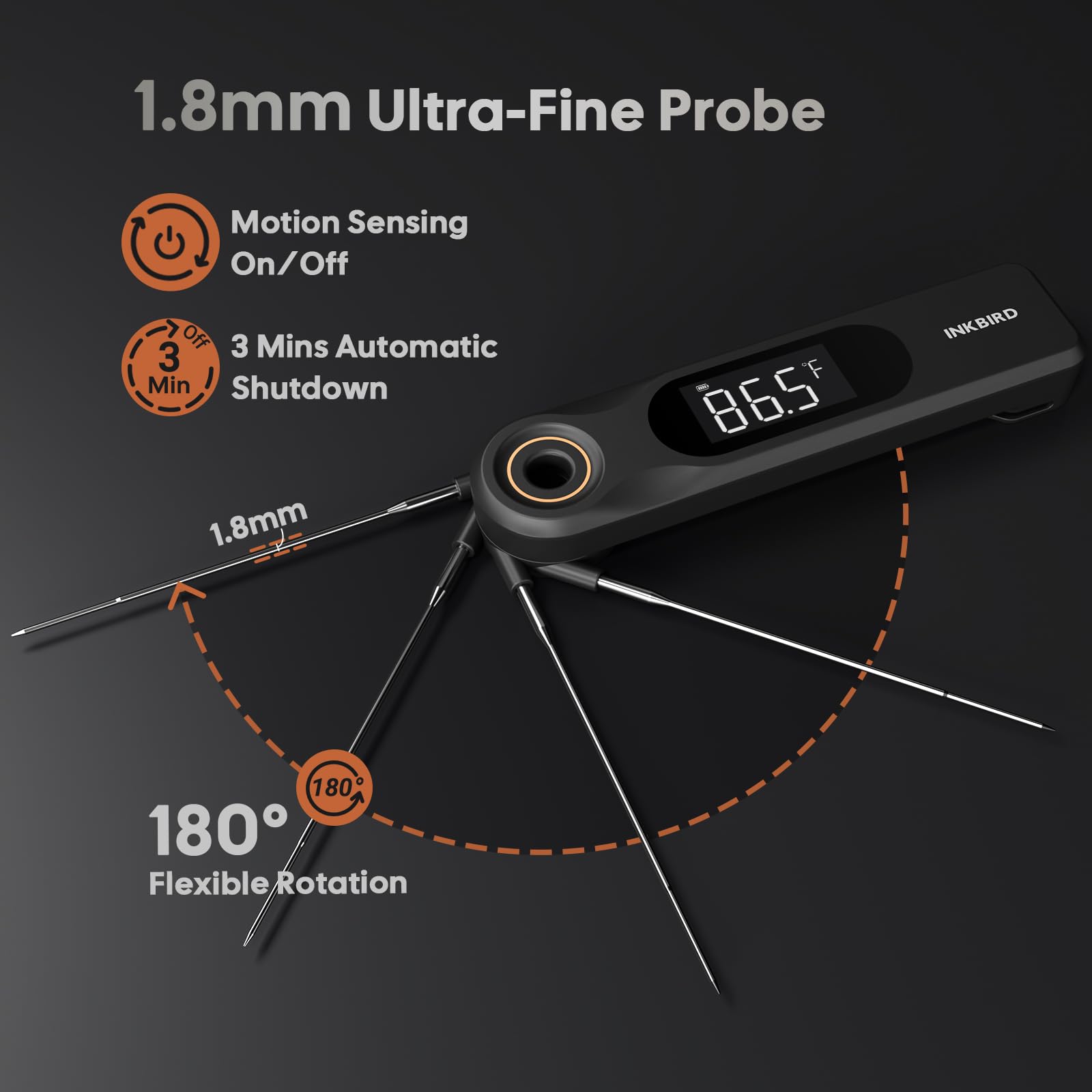 INKBIRD IP65 waterproof kitchen thermometer isolated image