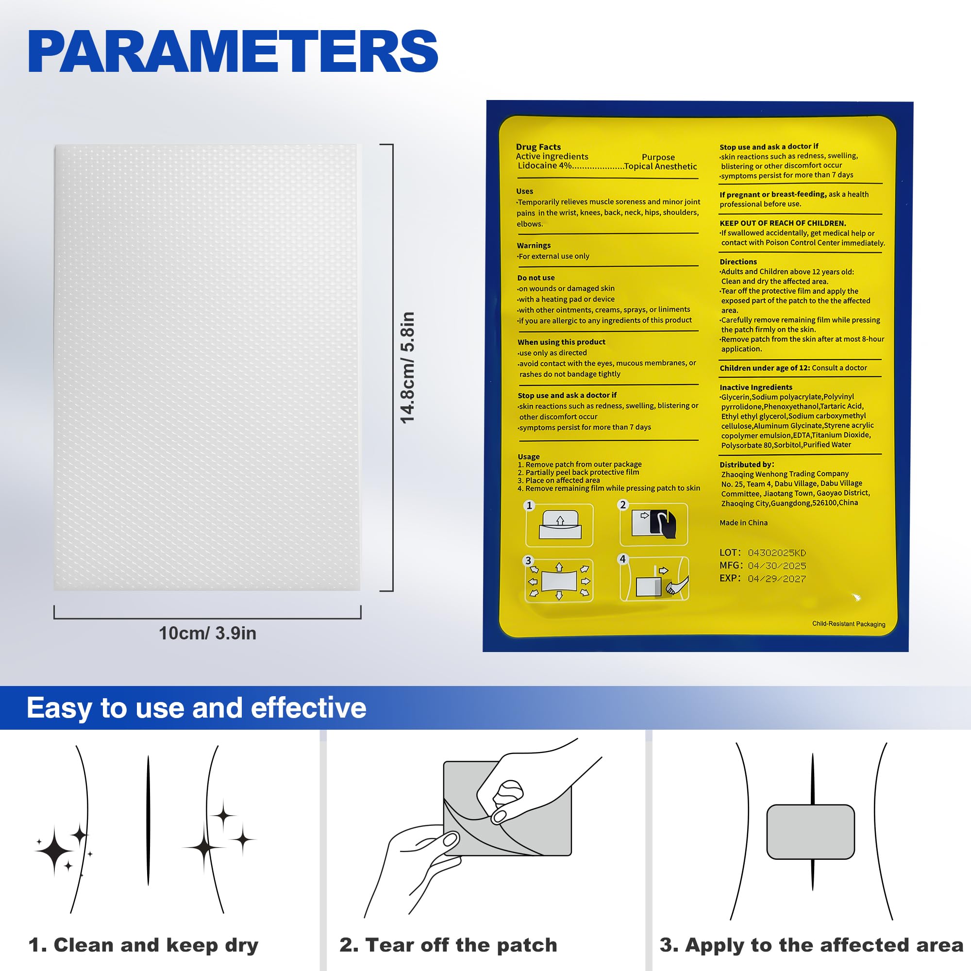 Box packaging of 32 patches with NDC 83559-022-01