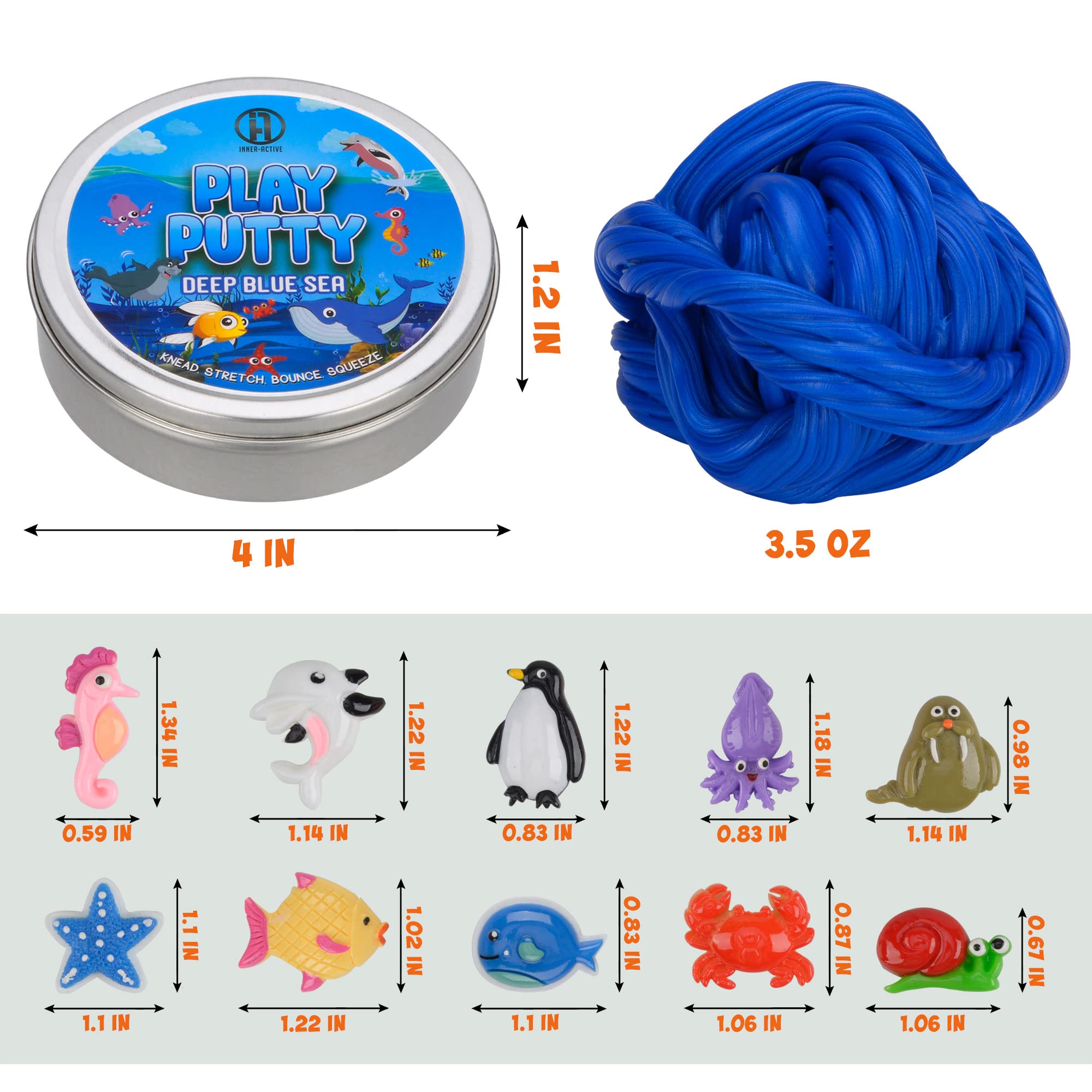 Ages 3 and up suitable for therapy putty and sensory play