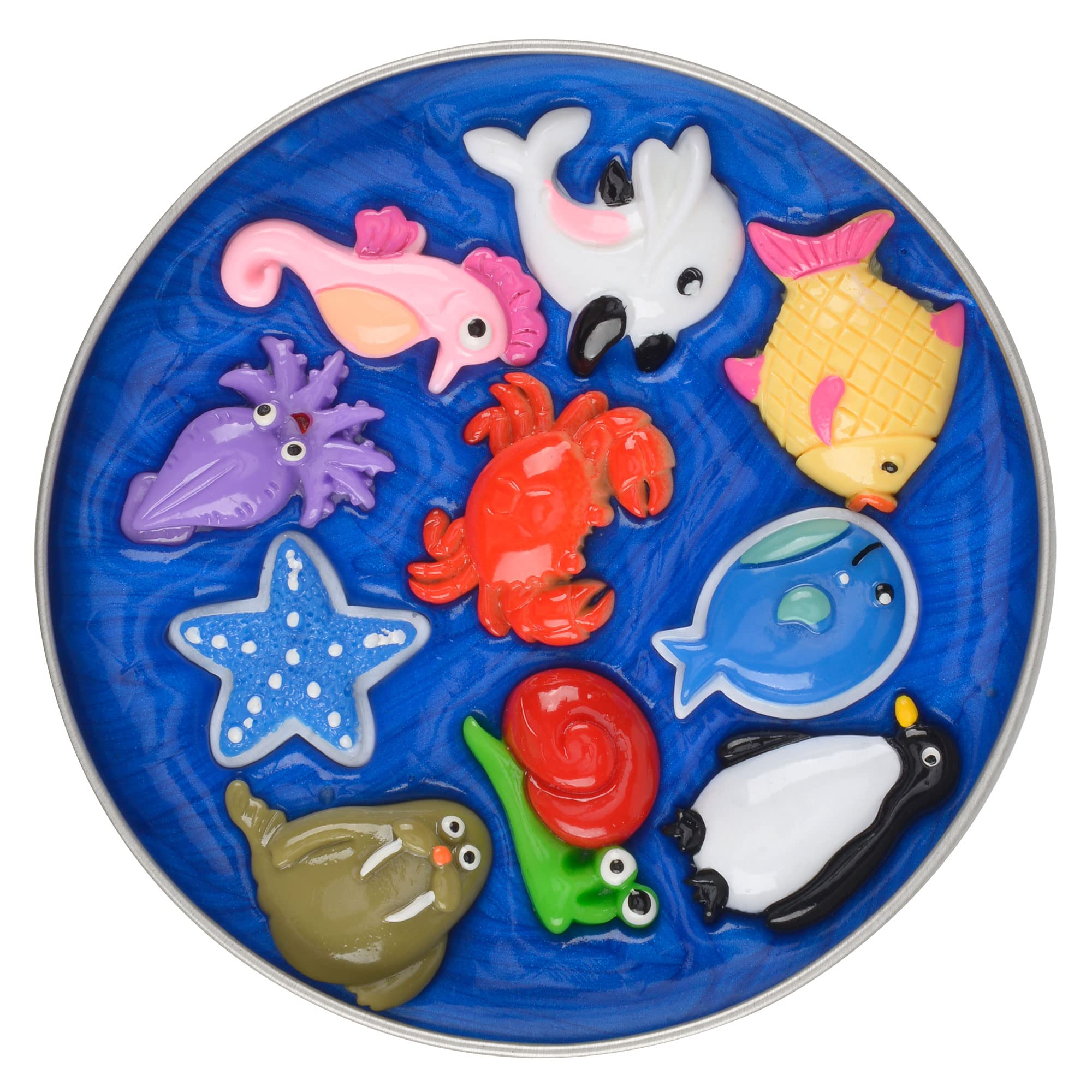 Ten hand painted resin charms included with putty set