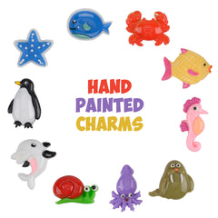 Sea creature charms seahorse octopus dolphin fish whale penguin snail