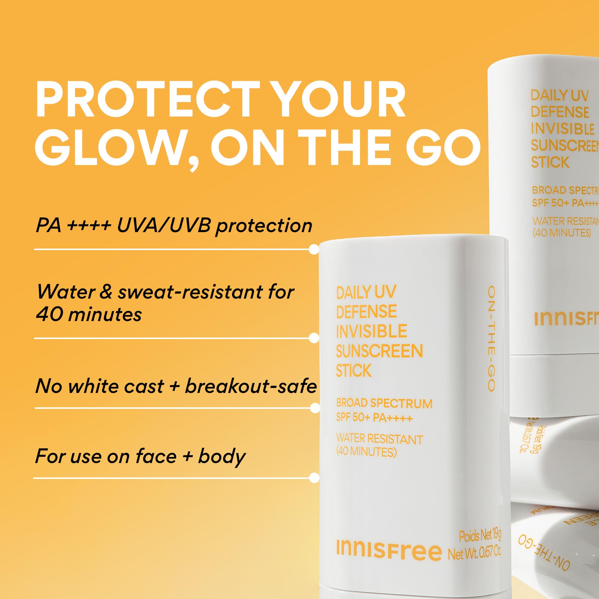 innisfree SPF 50+ sunscreen stick on travel case