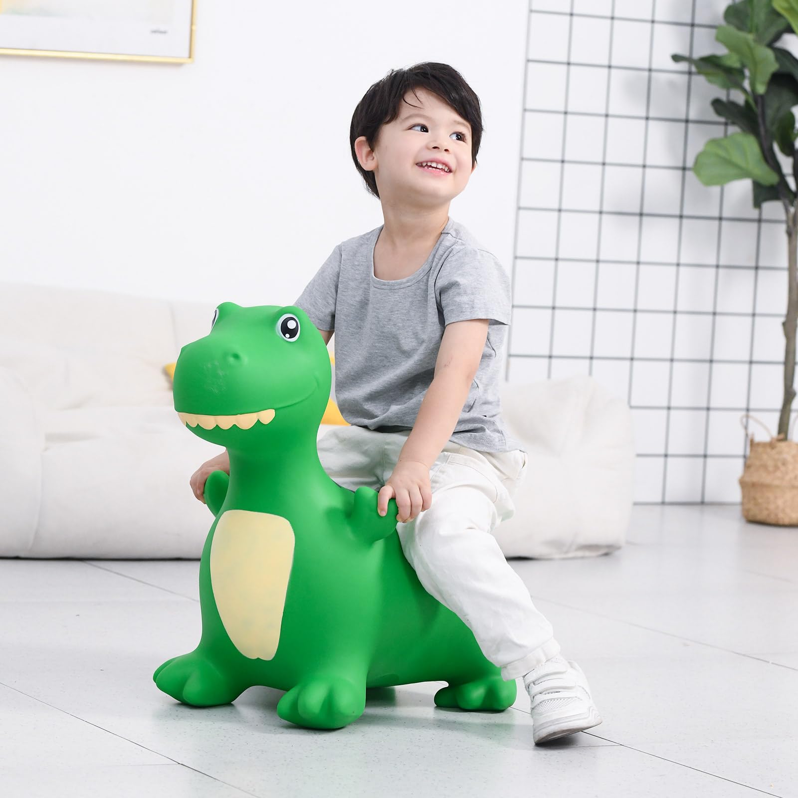 Indoor and outdoor use dinosaur hopper toy