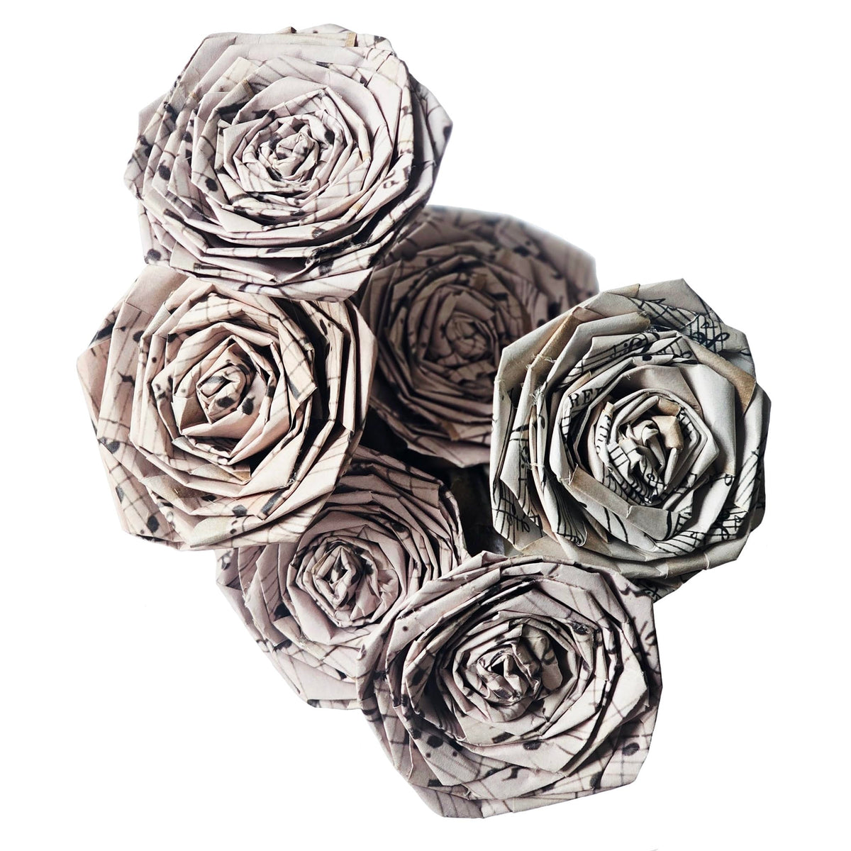 Inside My Nest music paper rose bouquet handmade