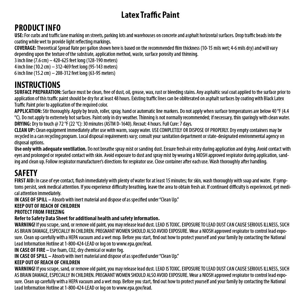 Temperature guideline 50 F for INSL-X traffic paint