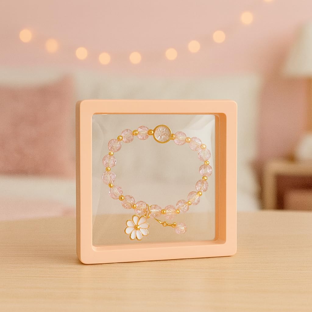 pink box packaging with daisy prints ready to gift
