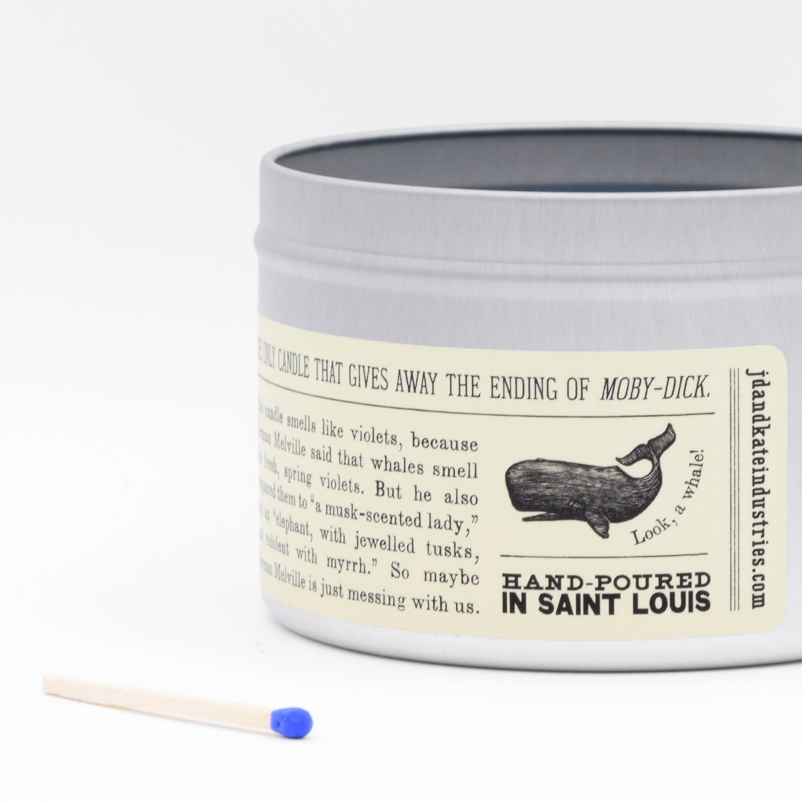 Inspired by Herman Melville Moby Dick candle design