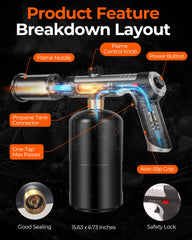 culinary blow torch with safety lock for kitchen and outdoors