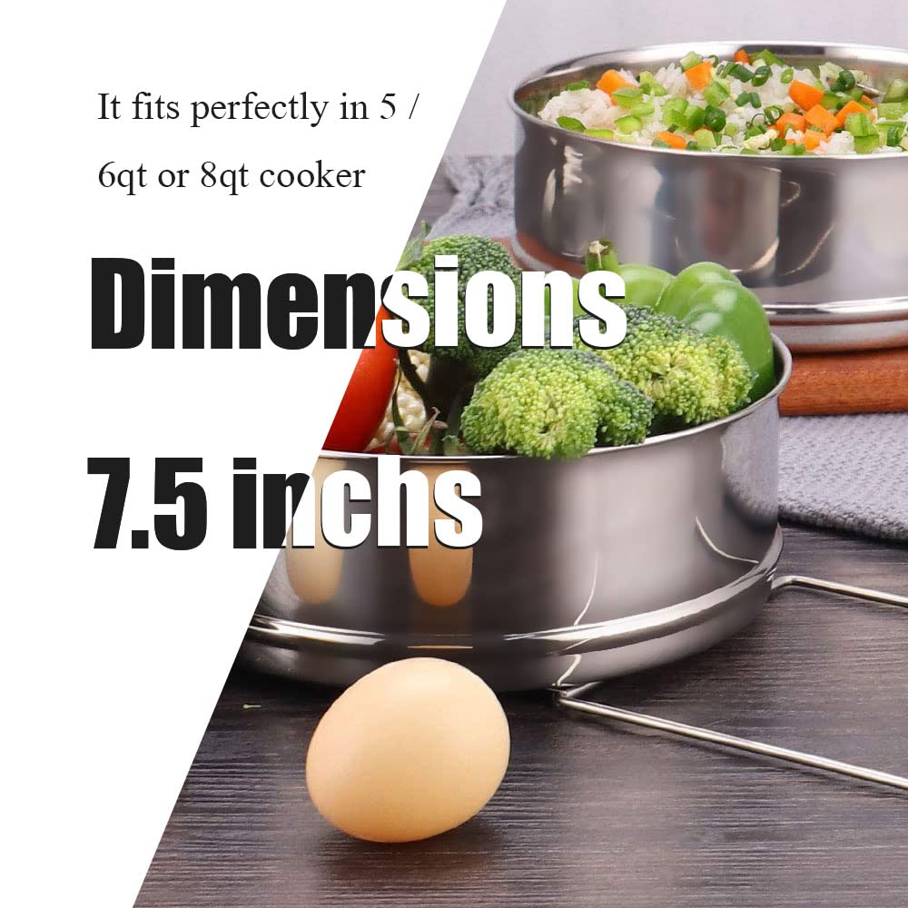 Instant Pot compatible insert pans for pot in pot steaming