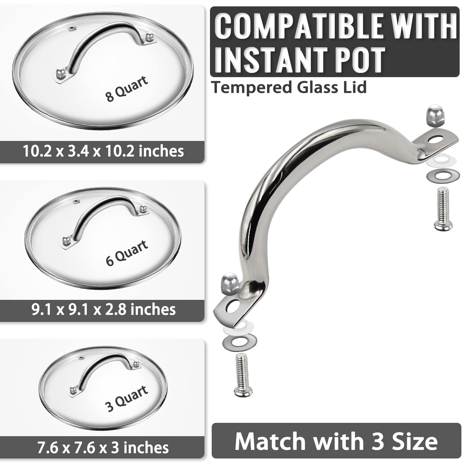 Instant Pot compatible lid handle replacement by HPUY