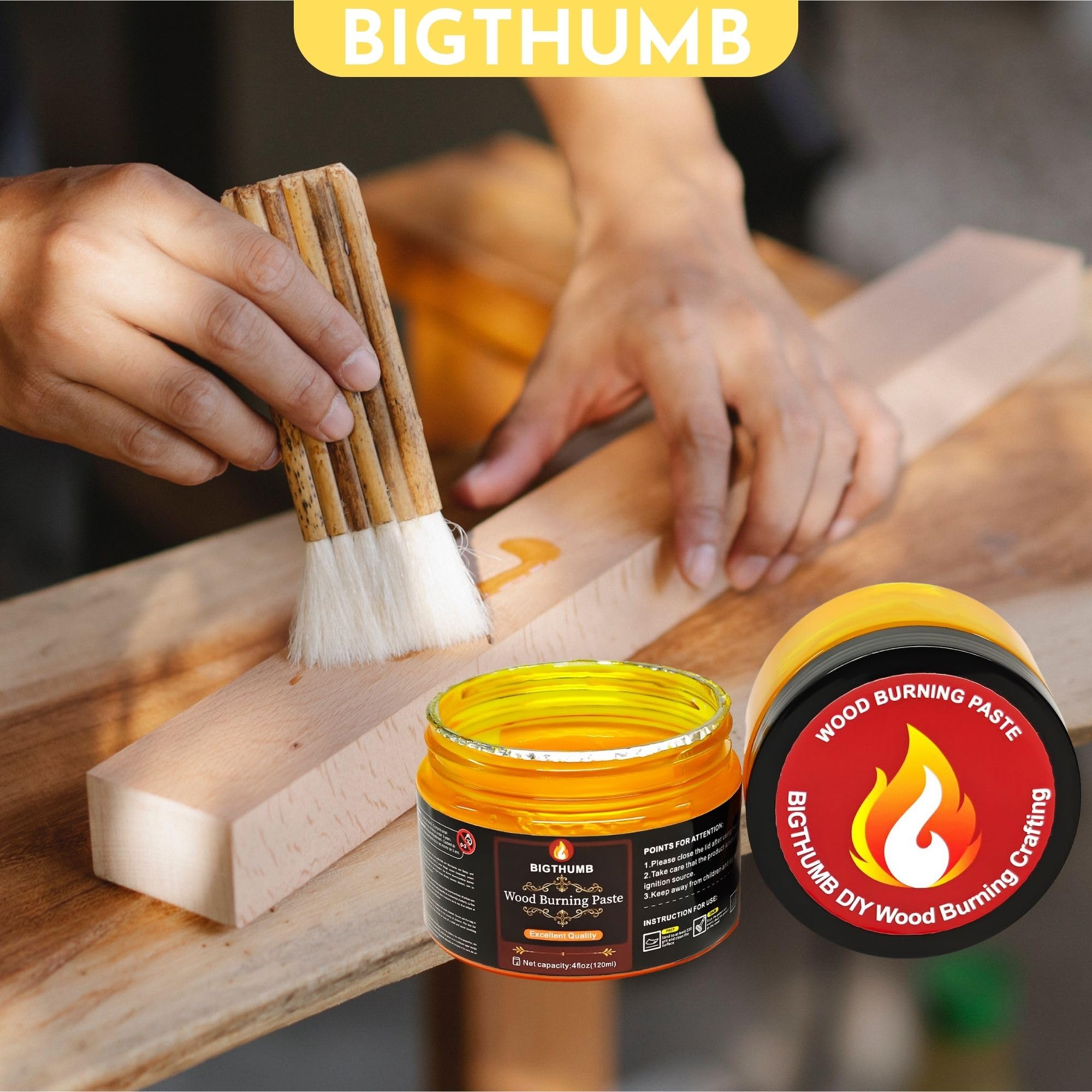 4 oz jar of wood burning gel for pyrography crafts
