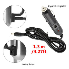 Includes detachable 12V auto adapter for car lighter