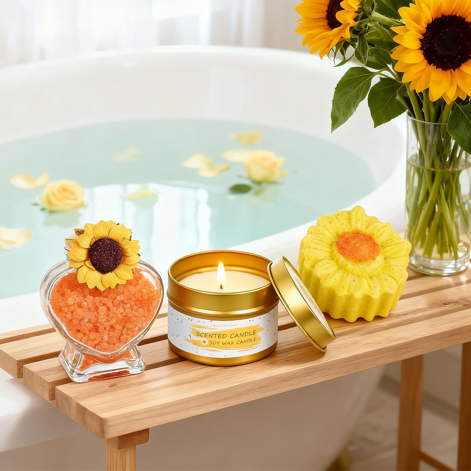 Insulated tumbler in sunflower gift set