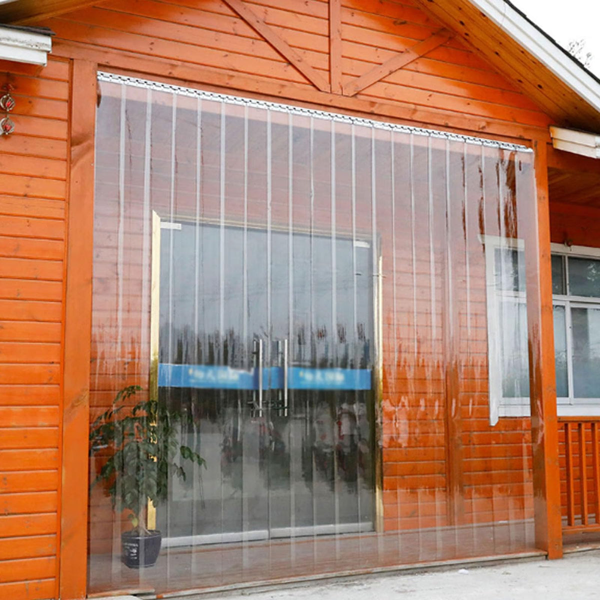 intbuying pvc door curtain strips 42x84 7-strip packaging