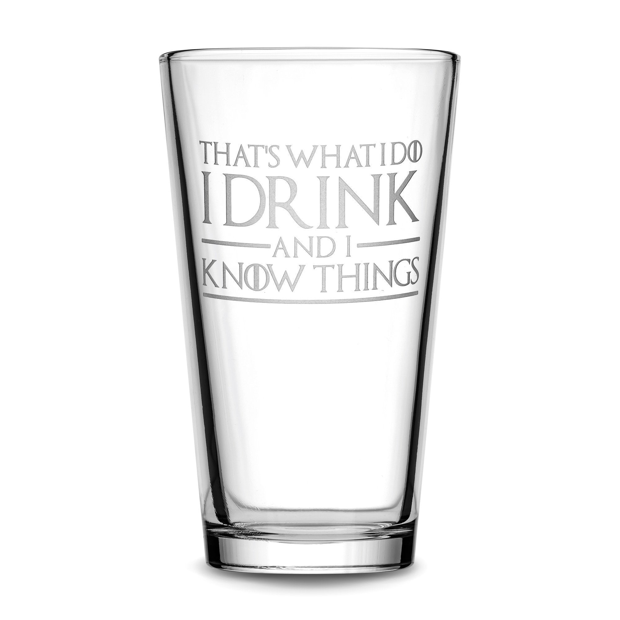 Integrity Bottles premium pint glass 16oz front view