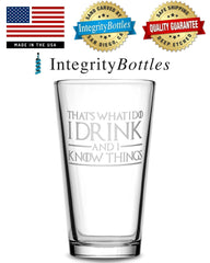 Integrity Bottles premium pint glass 16oz weighted base side view