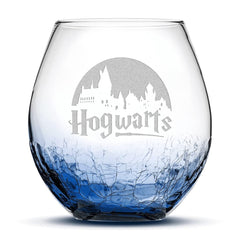 Integrity Bottles School of Wizardry stemless wine glass crackle blue 19 oz