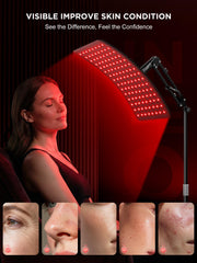 Full body coverage INTEO red light therapy lamp on adjustable stand