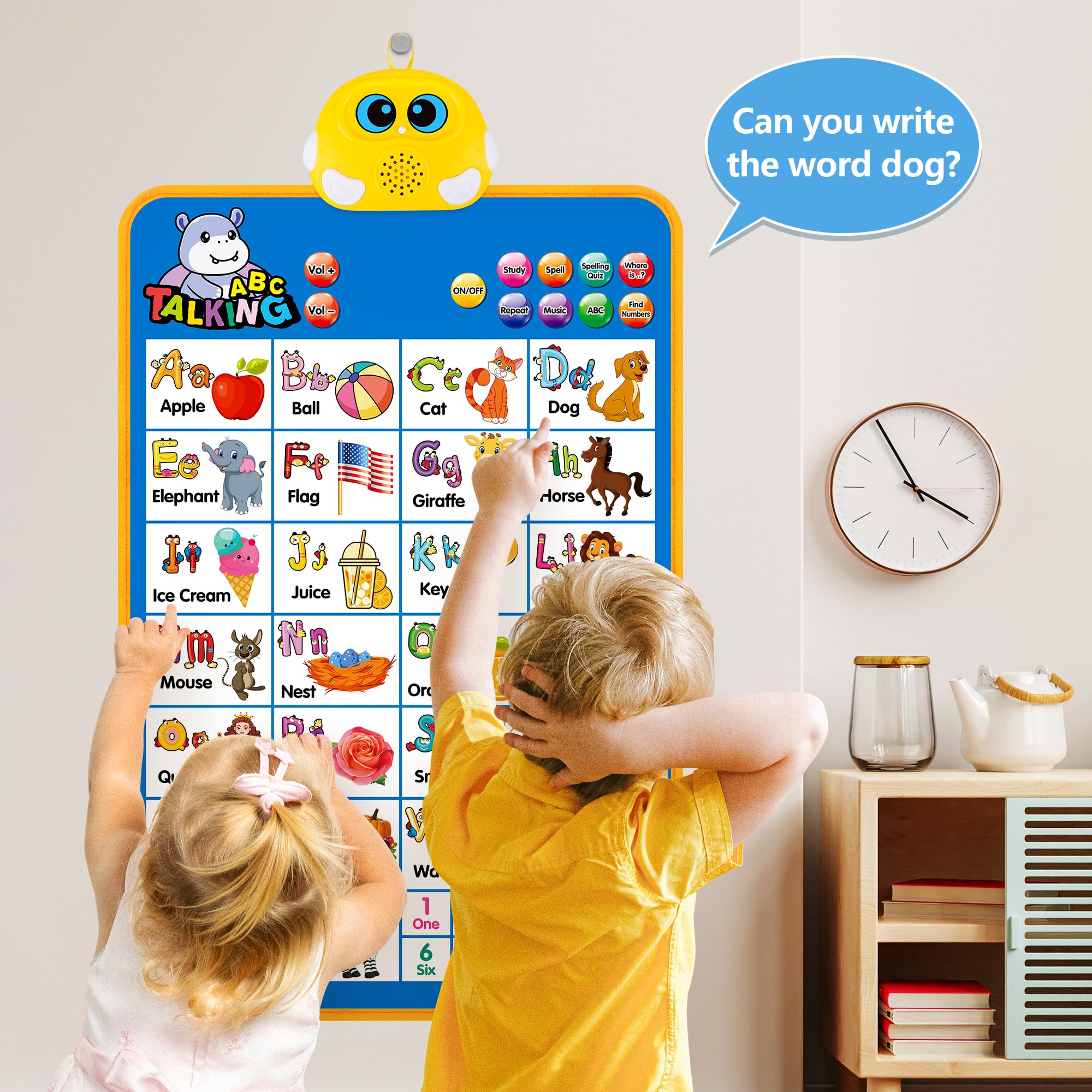 Ages 1-6 Montessori-style alphabet wall chart blue