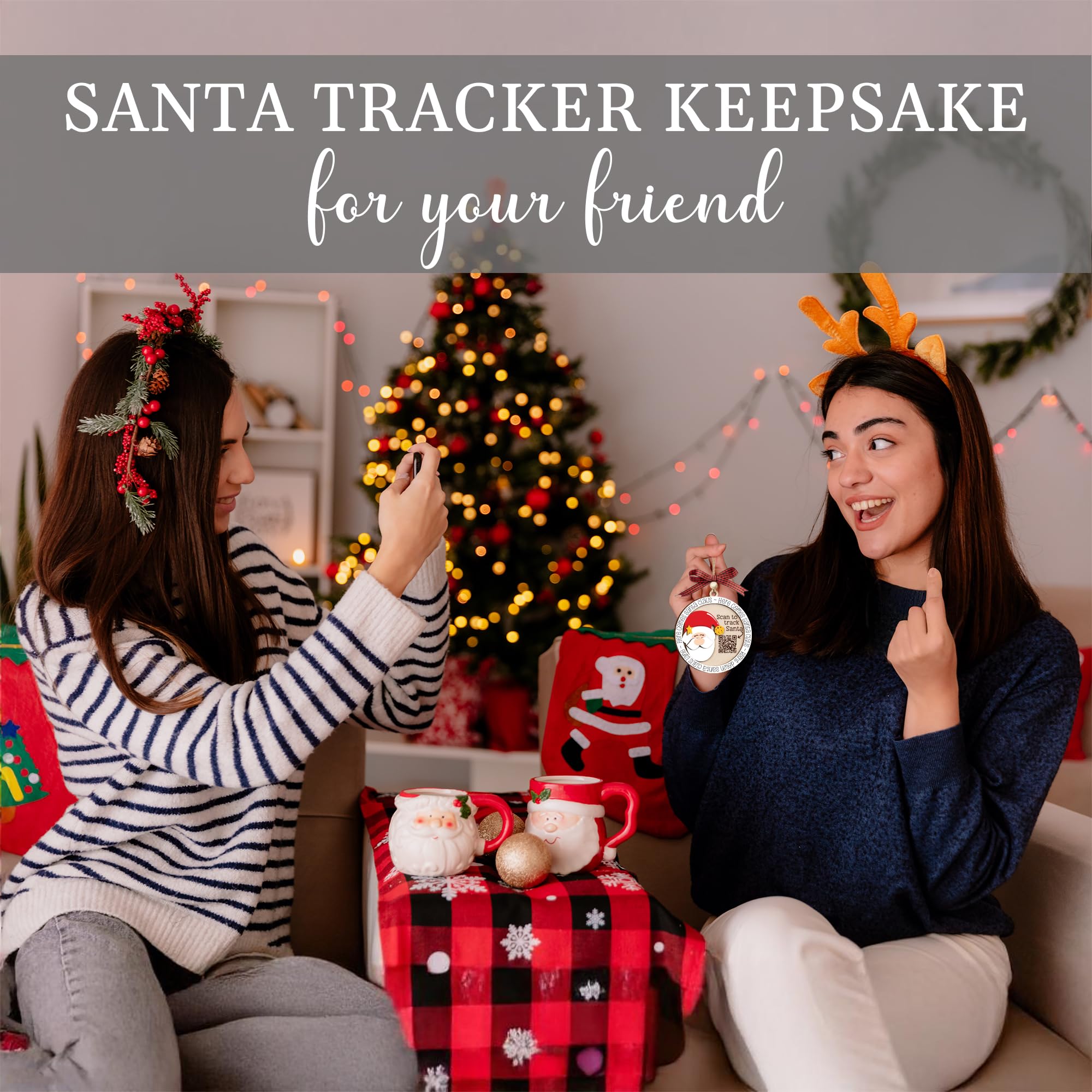 Interactive countdown Santa ornament with QR code