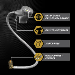 A/C Pro gauge and 24 inch hose quick-connect