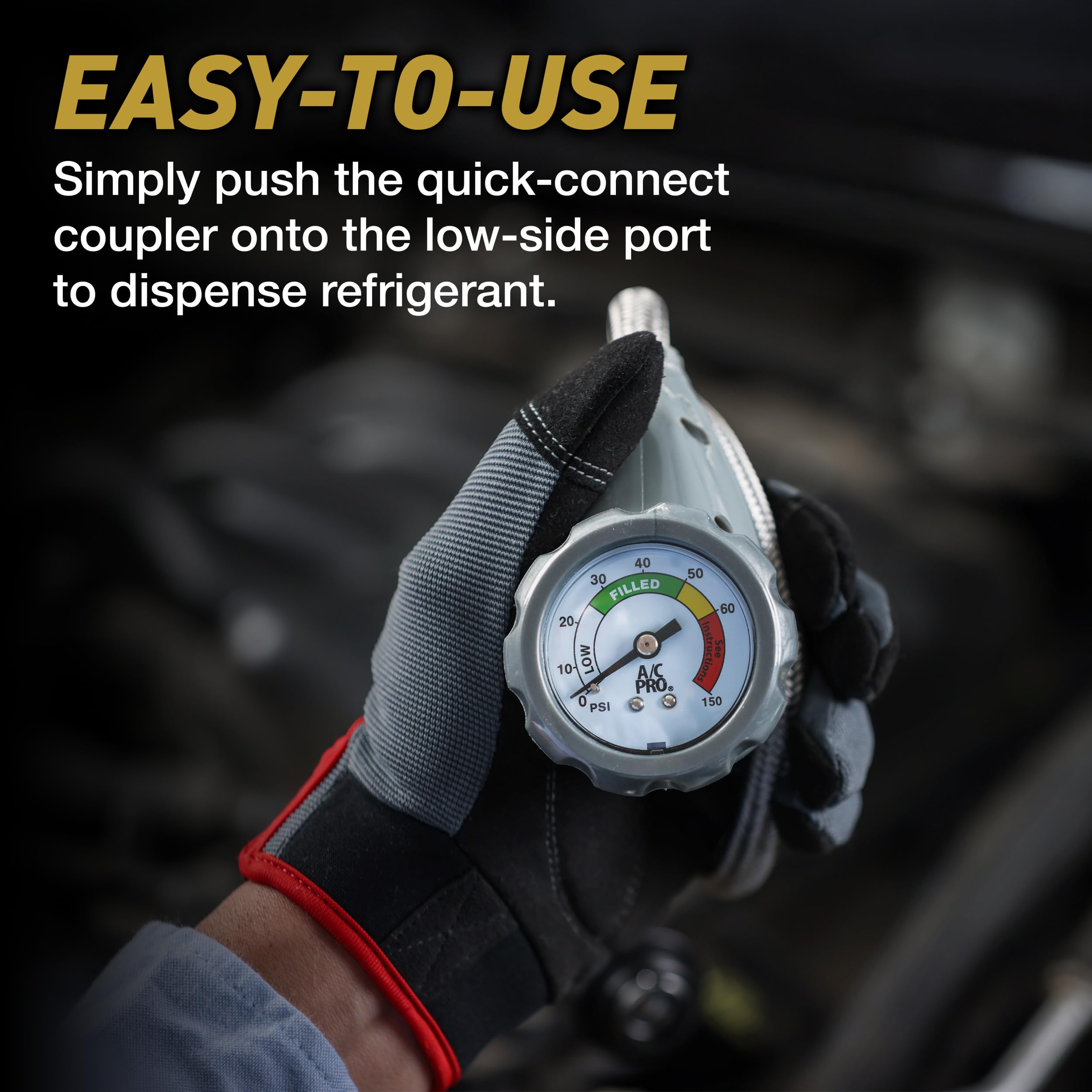 Trigger dispenser on InterDynamics A/C Pro gauge
