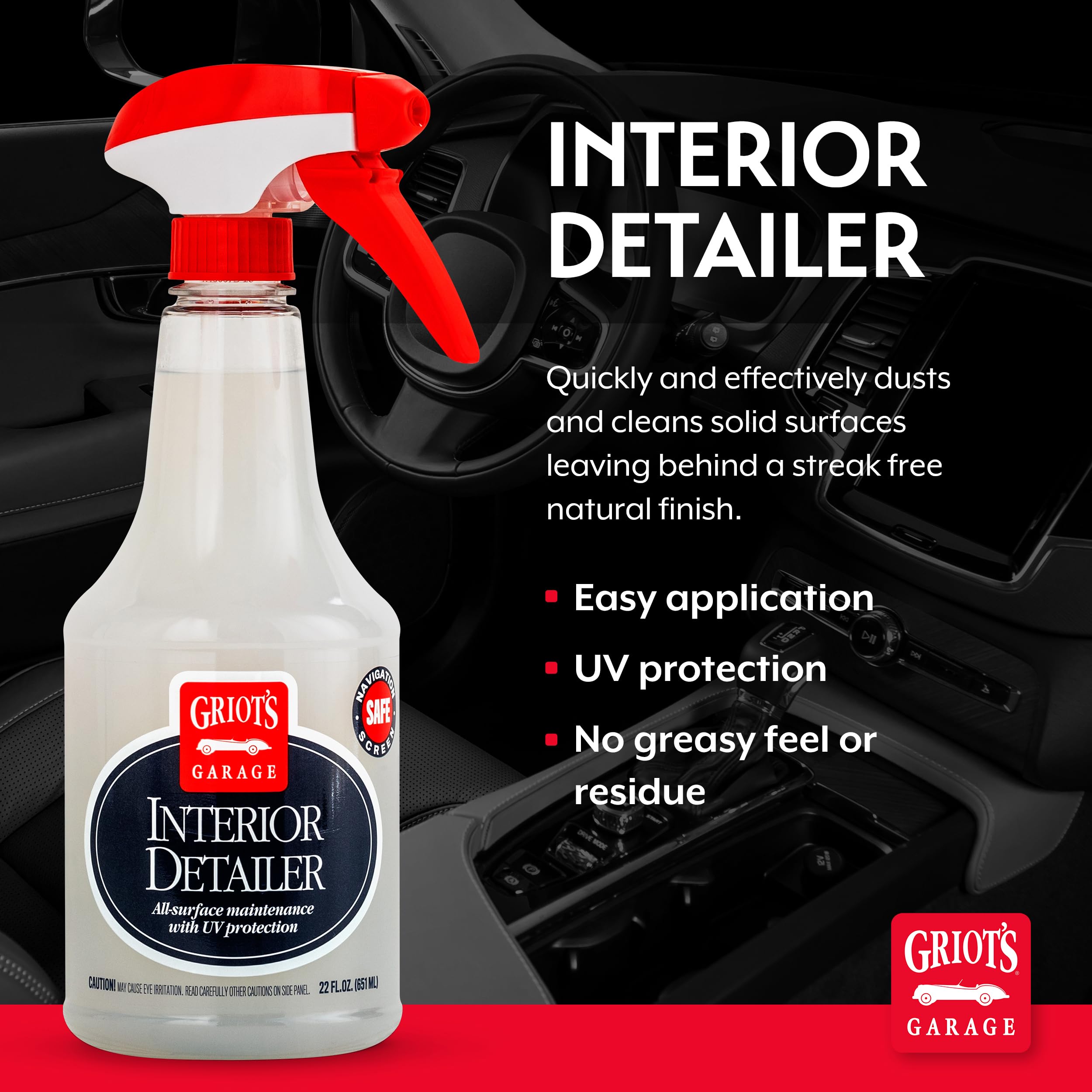 Interior detailer for all vehicle interior surfaces