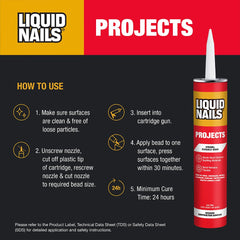 Interior projects construction adhesive bonding various materials