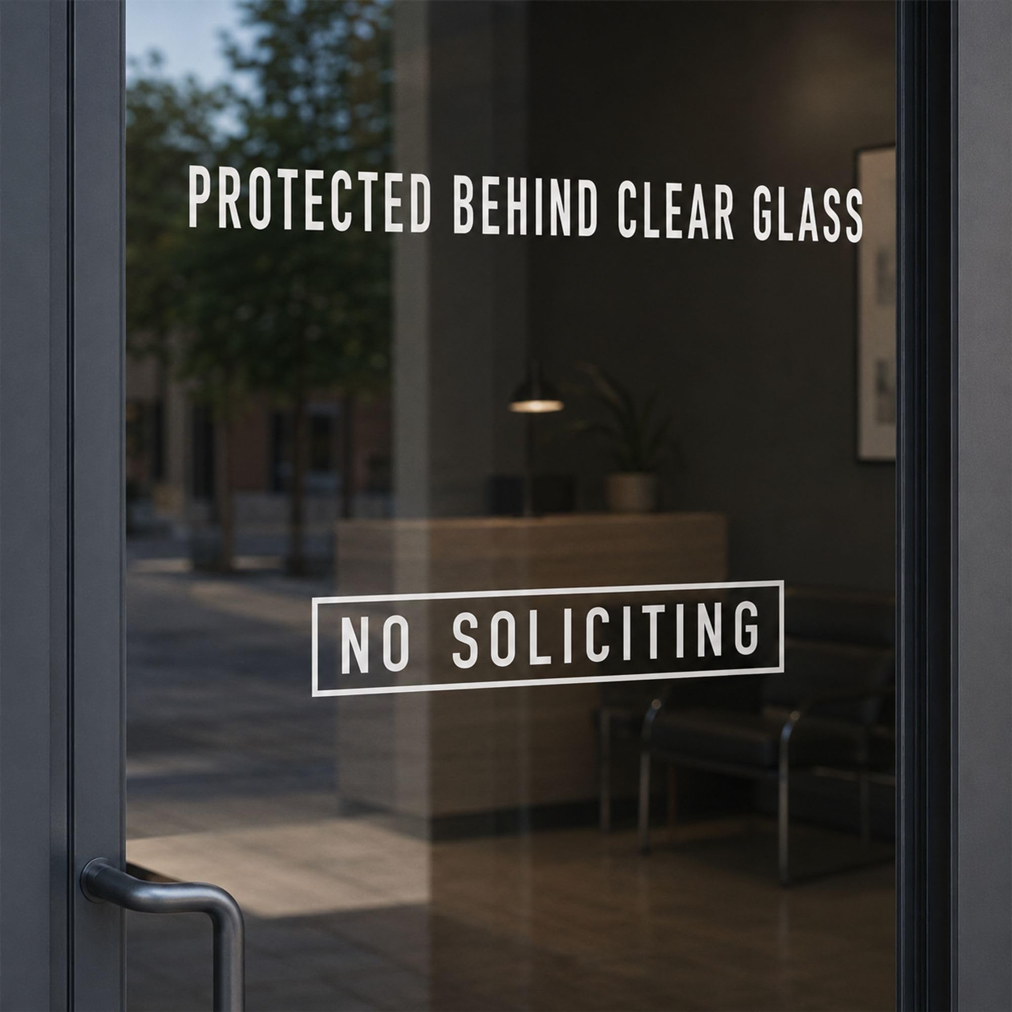 Interior side decal on smooth glass for secure adhesion