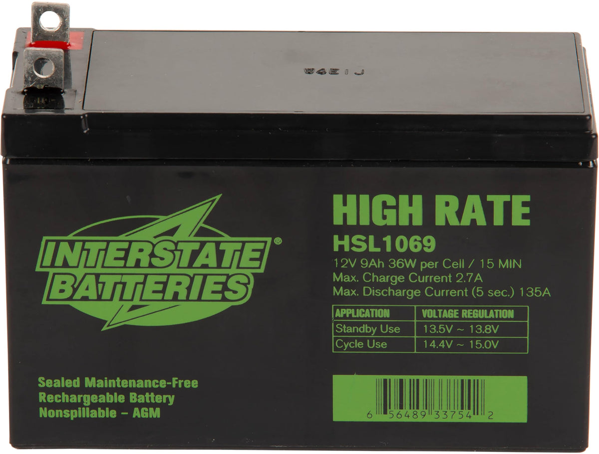 Interstate Batteries High Rate Battery 12V 9Ah HSL1069 UPS backup