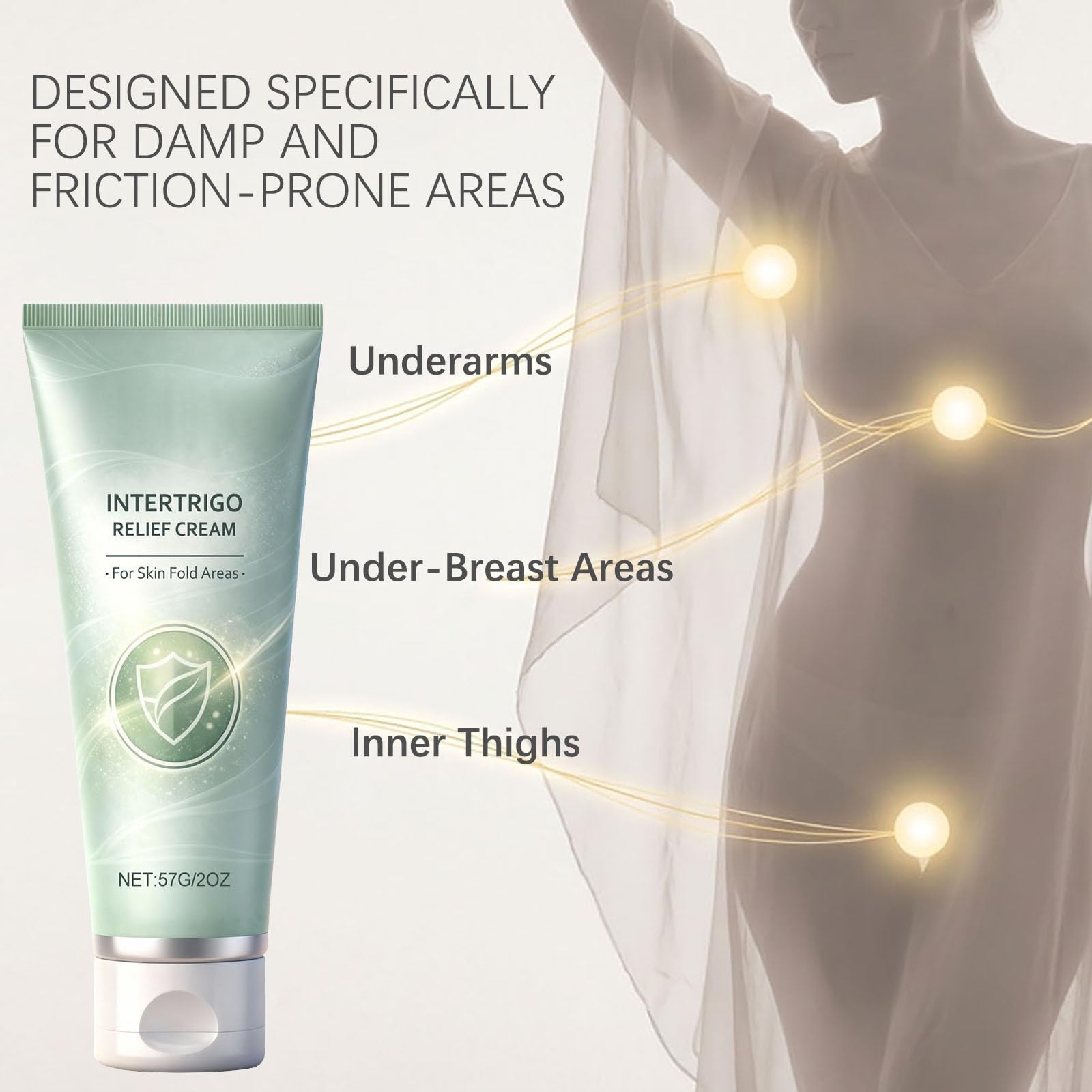 Intertrigo relief cream chafing support for underarms
