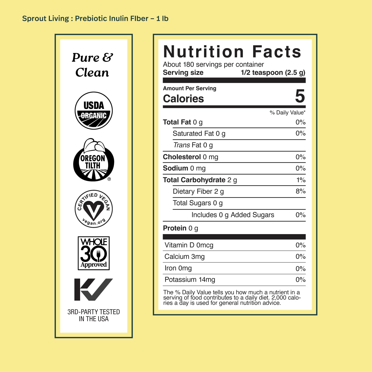 Inulin powder mildly sweet versatile for smoothies and baking