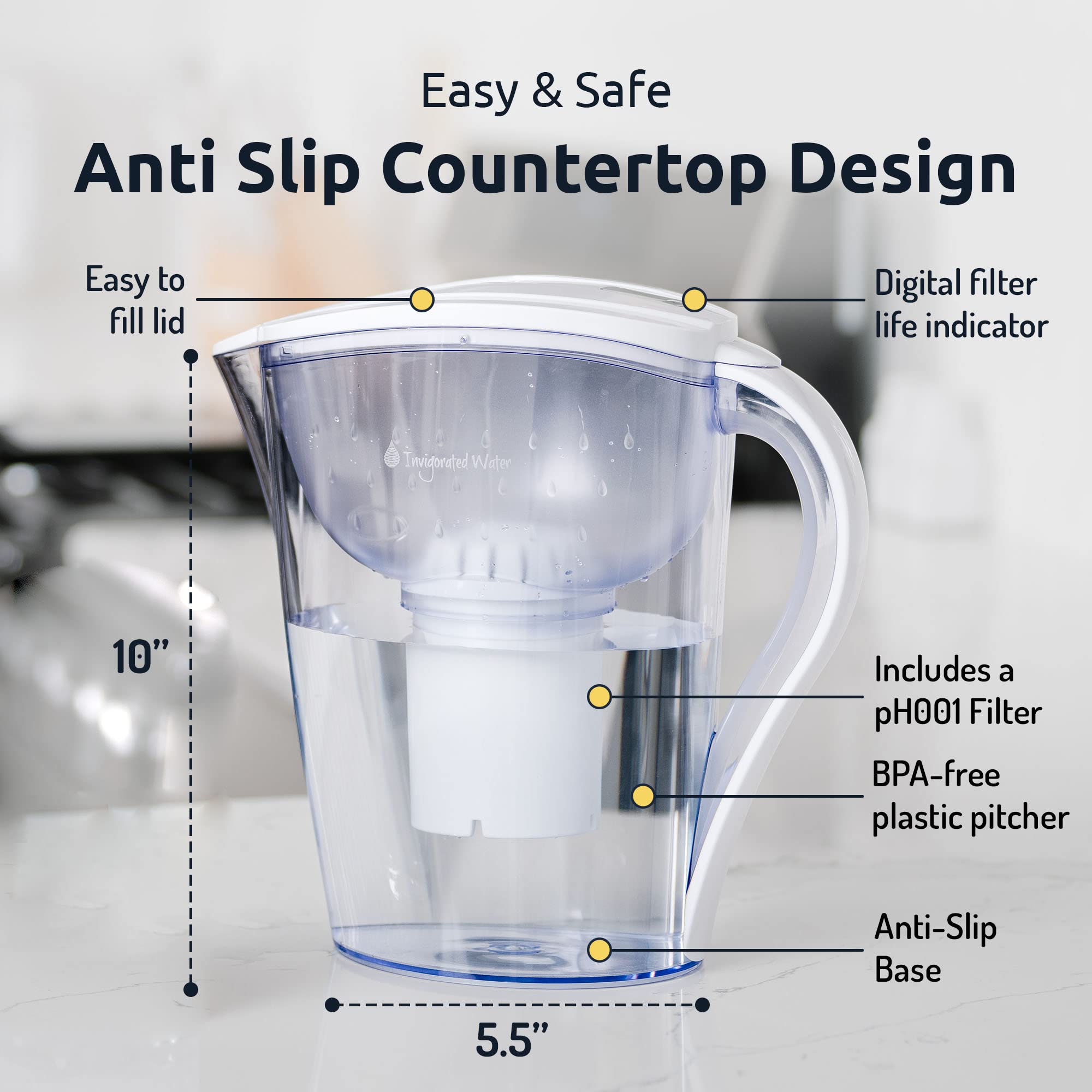 BPA-free plastic water pitcher designed for fridge storage