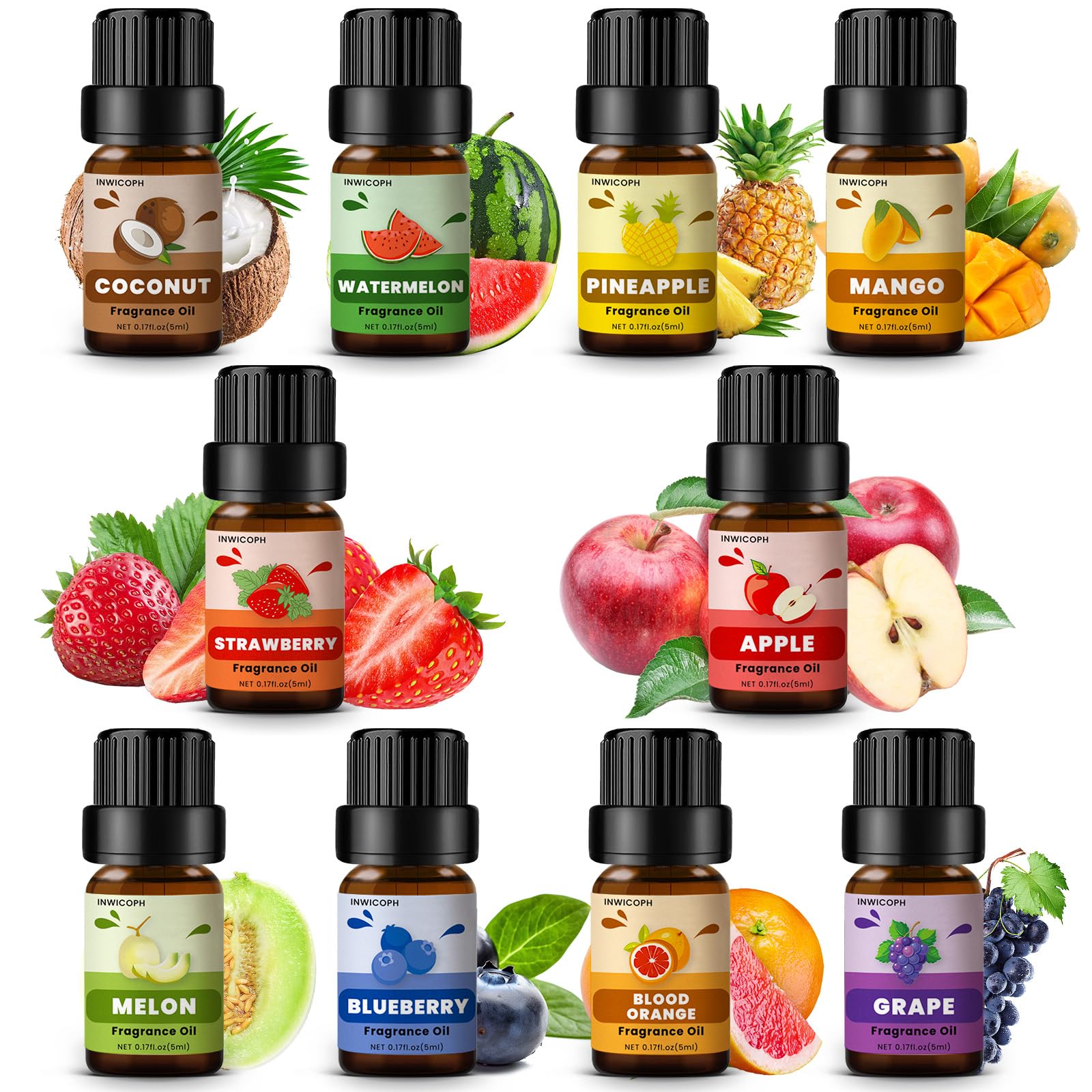 Blood orange fragrance oil bottle from INWICOPH set