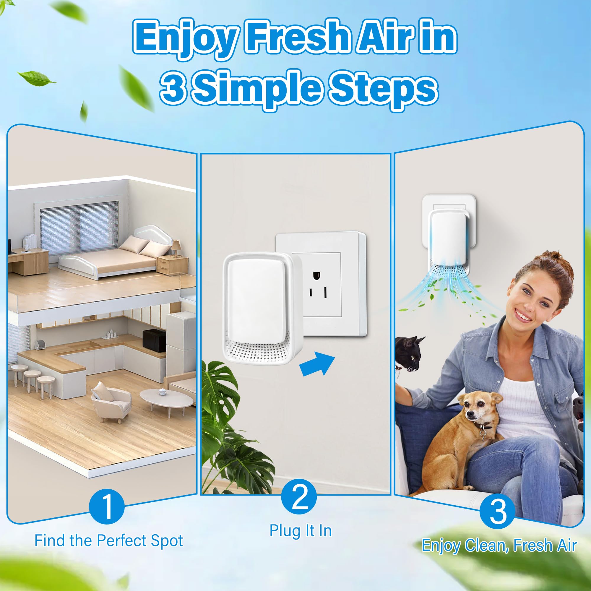 Pet odor reduction with four-pack ionic purifier