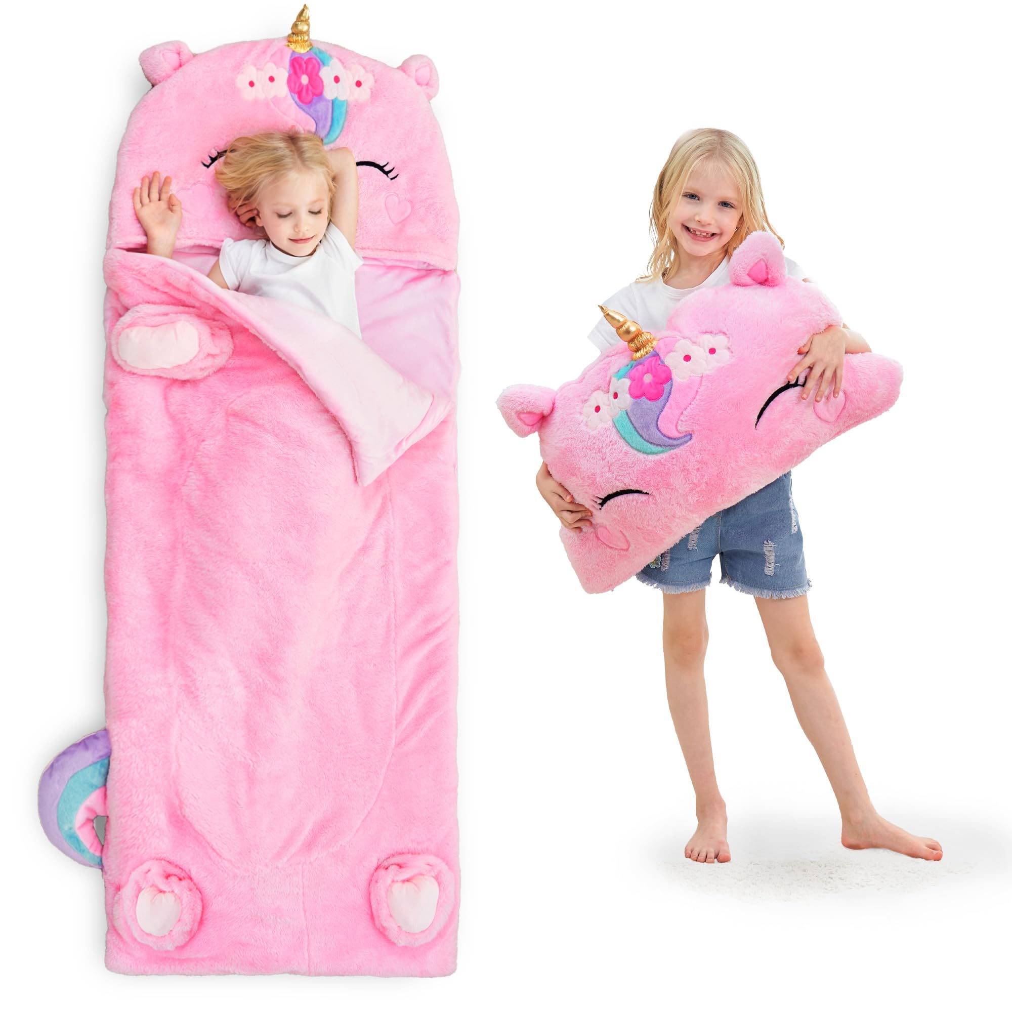 iPlay iLearn unicorn sleeping bag toddler 70x27x2
