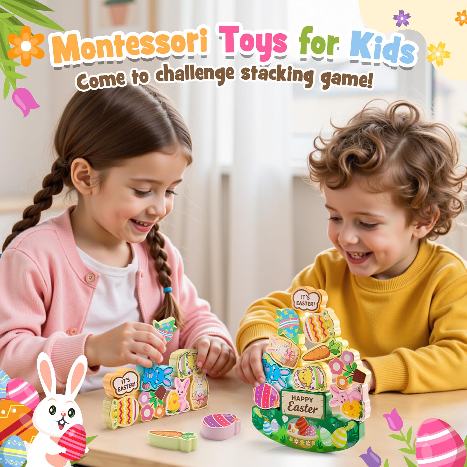 Educational balance and stacking game for kids