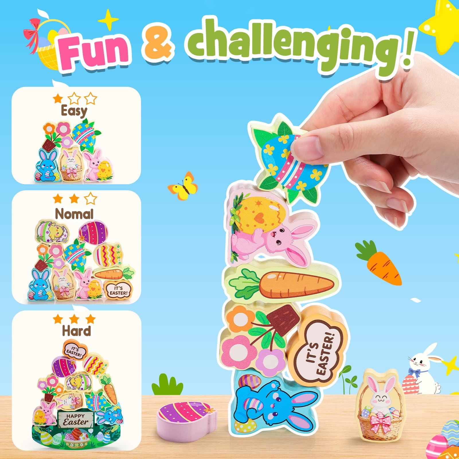 Non-toxic painted wooden blocks for kids
