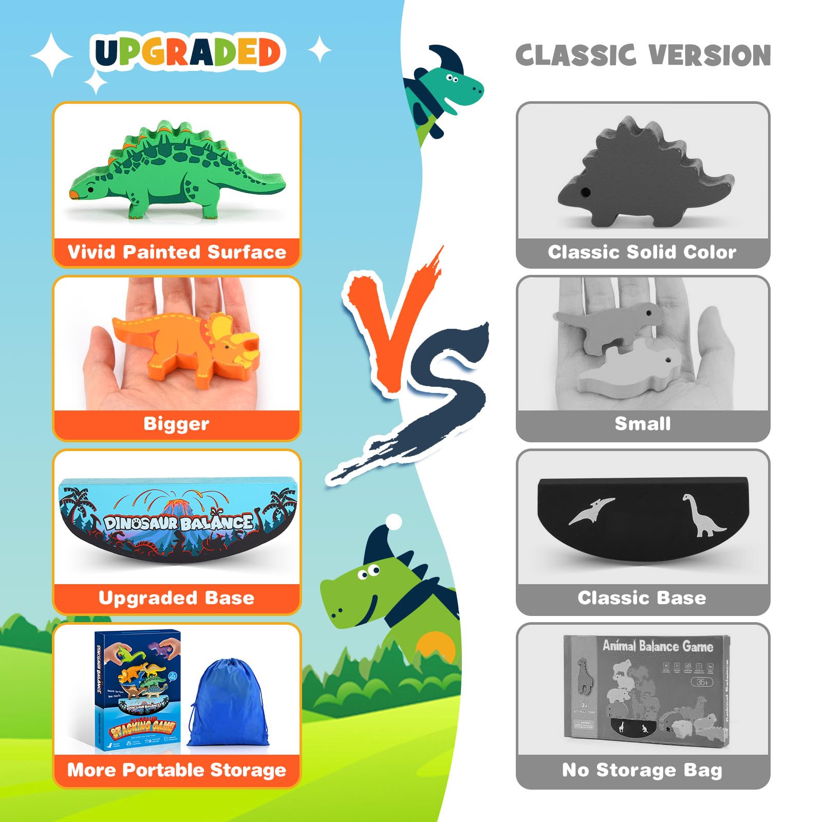 Montessori inspired IPOURUP dinosaur blocks educational toy