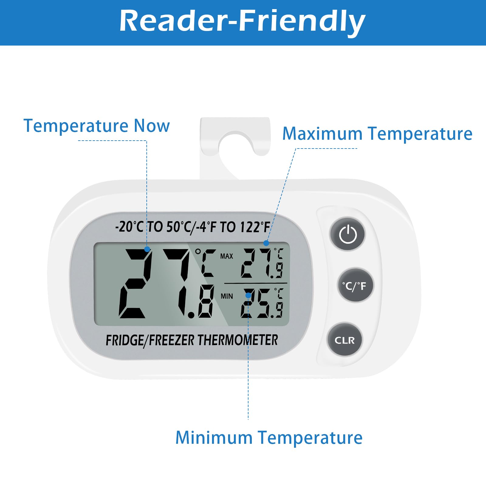 IPX3 waterproof refrigerator thermometer