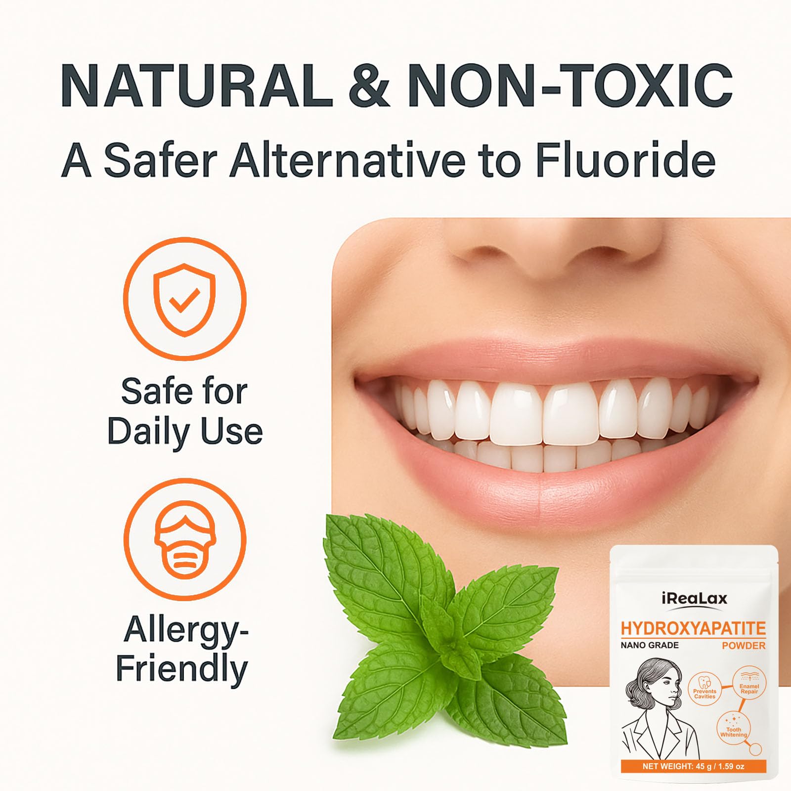 Powder helps fill microscopic enamel imperfections