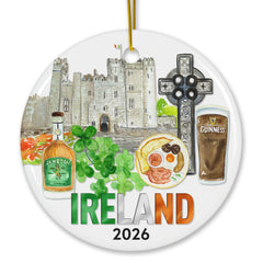 Ireland 2026 Souvenir Travel Icons Ornament front view